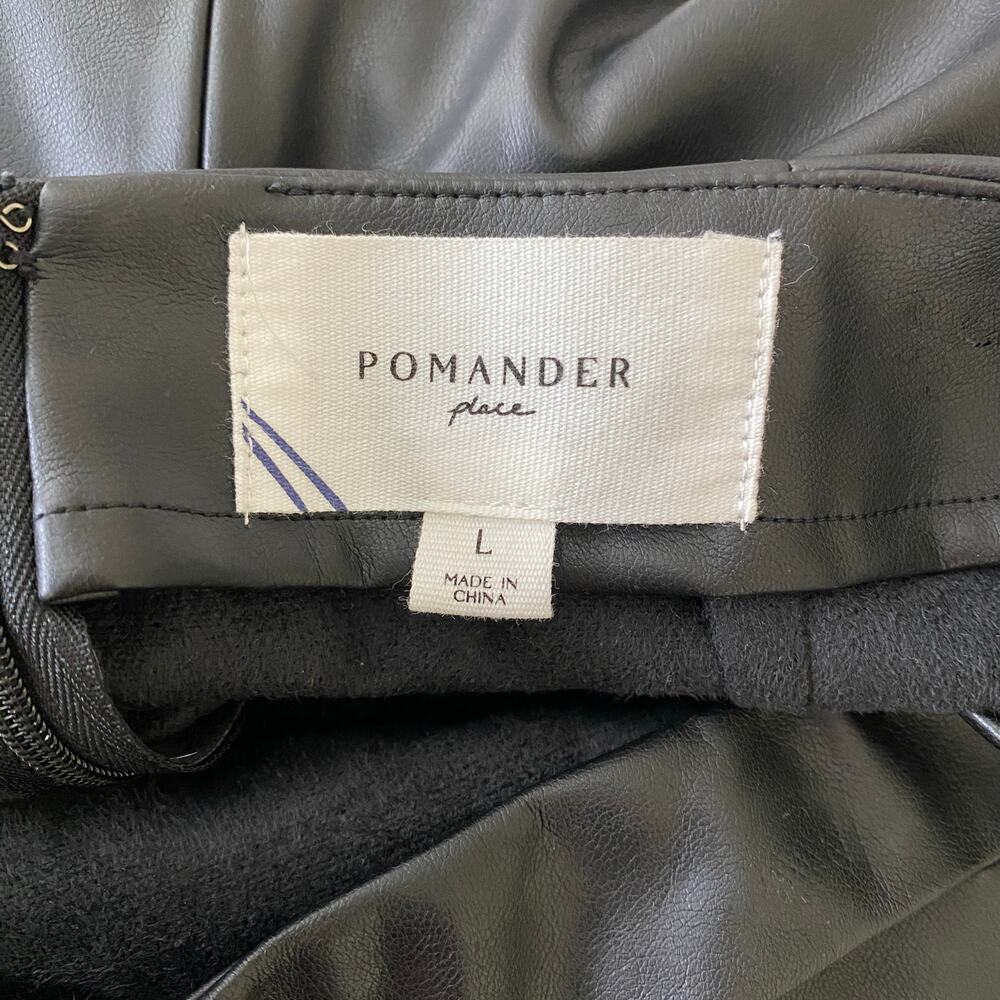 Tuckernuck Pomander Place Monica Faux Leather Skirt Black L - Picture 13 of 14